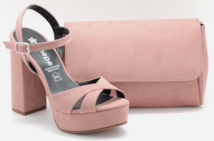 Roure rosa nude bolso de fiesta