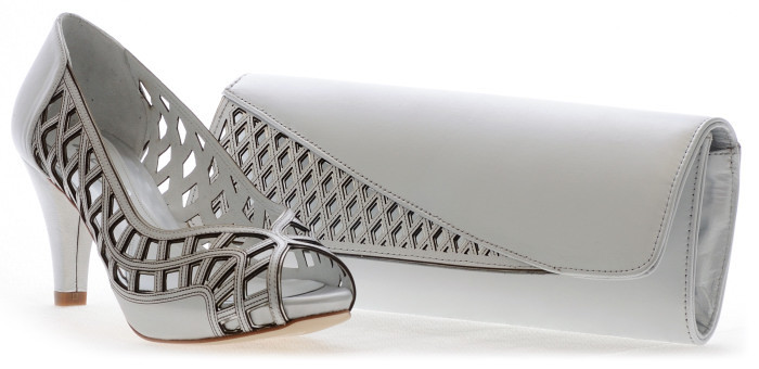 Gina Silver Satin Shoes And Matching Bag Gina Prom Shoes