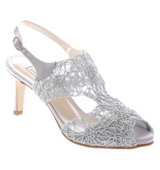 Sandra silver prom shoes