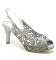 Jenny flor evening shoes, silver color
