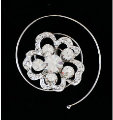 Bridal hairpin spiral with rhinestones