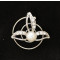 E-1006-1 Bridal hairpin spiral with rhinestones and one pearl