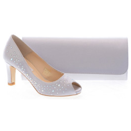 Susana prom shoes silver and hamlet handbag