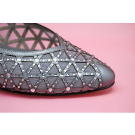 Merche pedrería zapato de fiesta ancho especial plata