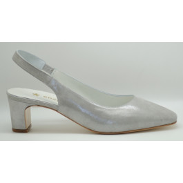 Merche liso zapato de fiesta ancho especial plata