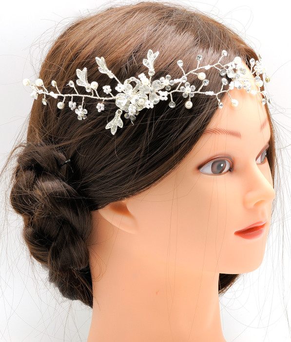 C_56 tiara flexible de novia con pedrería