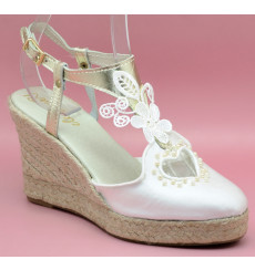 Trinidad wedding espadrille, lighy ivory