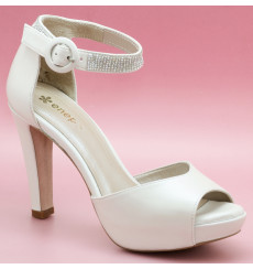 Juno pedrería zapatos de novia, blanco roto