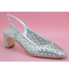 Merche espejo zapato de fiesta, plata