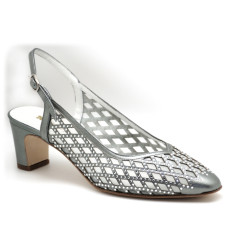 Merche brillantes zapato de fiesta ancho especial plata