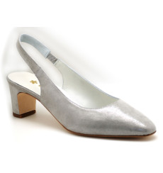 Merche liso zapato de fiesta ancho especial plata