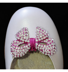 A_99 Lazo rosa de pedrería: adornos para zapatos, shoe clip