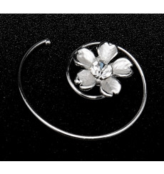 Horquilla flor espiral de novia con pedrería E-05