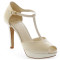 Laura 10cm peep toe de plataforma de novia, color: blanco roto