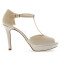 Laura 10cm peep toe de plataforma de novia, color: blanco roto