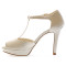 Laura 10cm peep toe de plataforma de novia, color: blanco roto