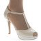 Laura 10cm peep toe de plataforma de novia, color: blanco roto