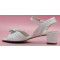 Teresa flor sandalias de novia, blanco roto