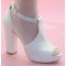 Marisol pedrería zapatos de novia tacón ancho