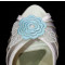 A_82 Flor de encaje azul celeste, adorno para zapatos