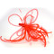 C_77 tocado de fiesta rojo con plumas y tul
