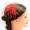 C_77 tocado de fiesta rojo con plumas y tul