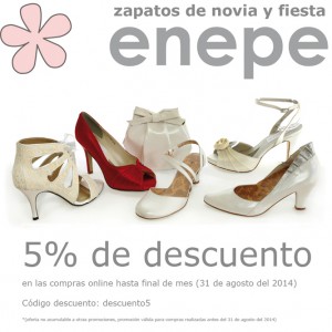 enepe zapatos de novia descuento 5%